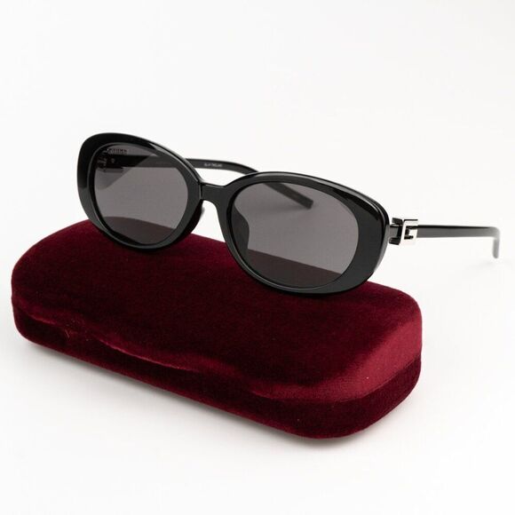 NEW Gucci GG1684SA 001 Black Grey Unisex Oval Sunglasses GG 1684SA main image 5